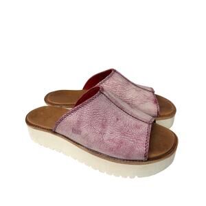 Bed Stu Fairlee II Slide Sandals Womens Size 7.5 Fuchsia Pink Leather New